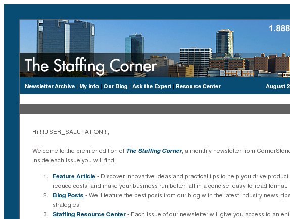 Welcome to the Staffing Corner from CornerStone Staffing